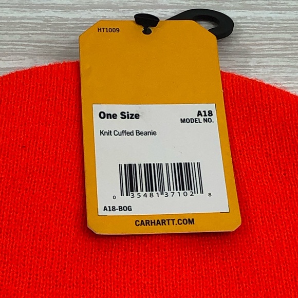 Carhartt Knit Cuffed Beanie I Brite Orange - Picture 3 of 3